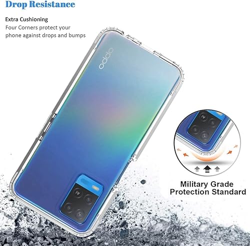 Miniatura 7 de Funda para teléfono para Oppo A54 4G, CPH2239 con protector de pantalla de vidrio templado, carcasa protectora de cuerpo completo transparente de