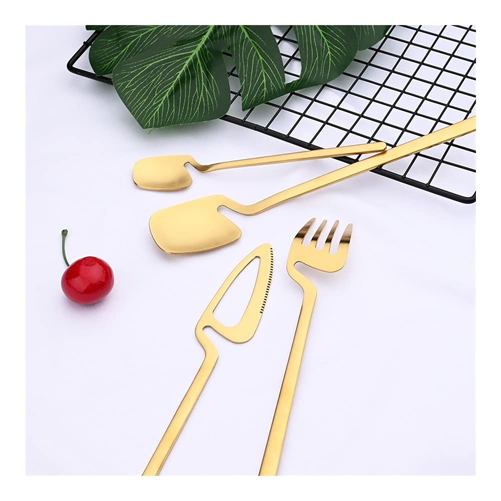 Łyżki 16 sztuk Czarny Zestaw sztućców Noże Desery Forksy łyżki obiadowe Zestaw 304 Zestaw stołowych ze stali nierdzewnej Zestaw Strona główna Kitchen Silverware Set Zestawy sztućców