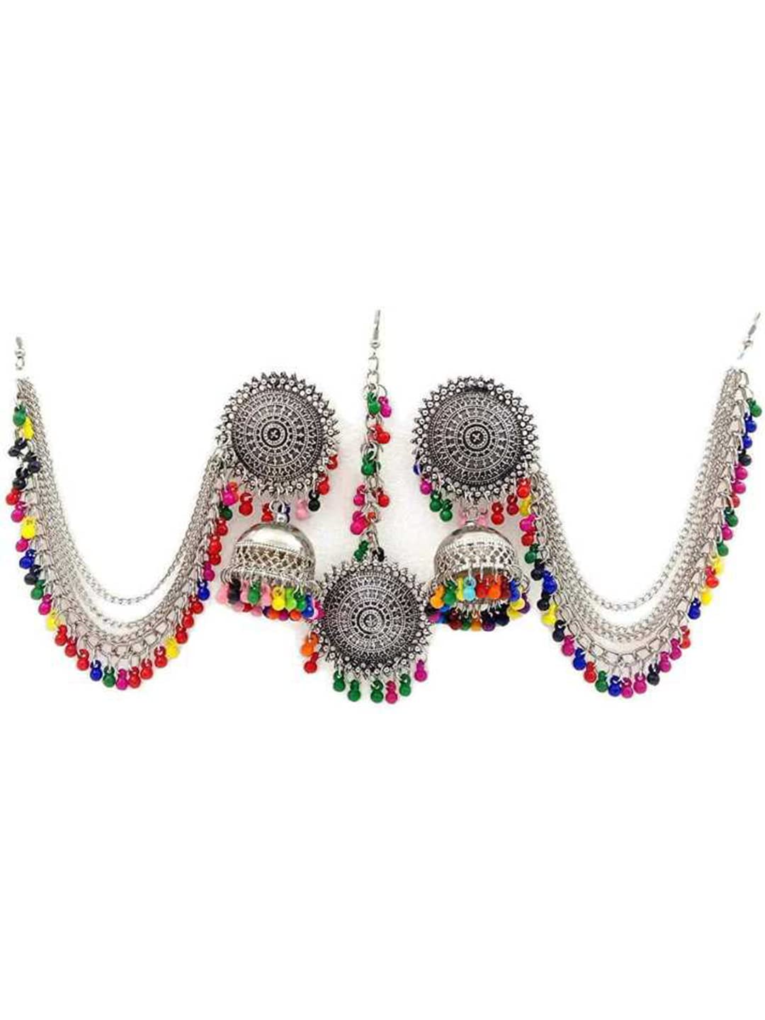 See full amazon price history chart for Vembley Antique Multicolor Beats Bahubali Long Chain Jhumka Earrings With Mang Tikka For Women and Girls Vembley Antique Multicolor Beats Bahubali Long Chain Jhumka Earrings With Mang Tikka For Women and Girls (B0B1HT4STN) Amazon Price History, Amazon Price Tracker