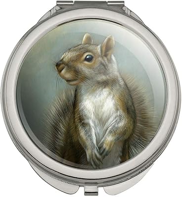 GRAPHICS & MORE Mischievous Squirrel Compact Travel Purse Handbag Makeup Mirror