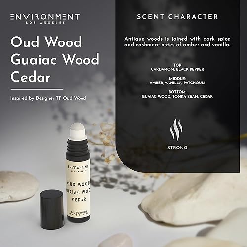 Miniatura 5 de MEDIO AMBIENTE Inspirado en el diseñador TF Oud Wood Perfume Roll-on de 0.3 fl oz (madera de roble  Guayac  Cedro) Fragancia de aceite corporal,