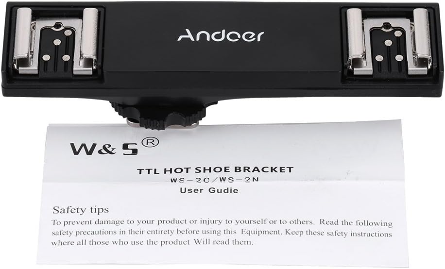 Andoer Dual Hot Shoe Flash Speedlite Bracket Splitter for Nikon D750 D7200 D7100 D7000 D800 D810 D600 DSLR Camera Camcorder : Electronics
