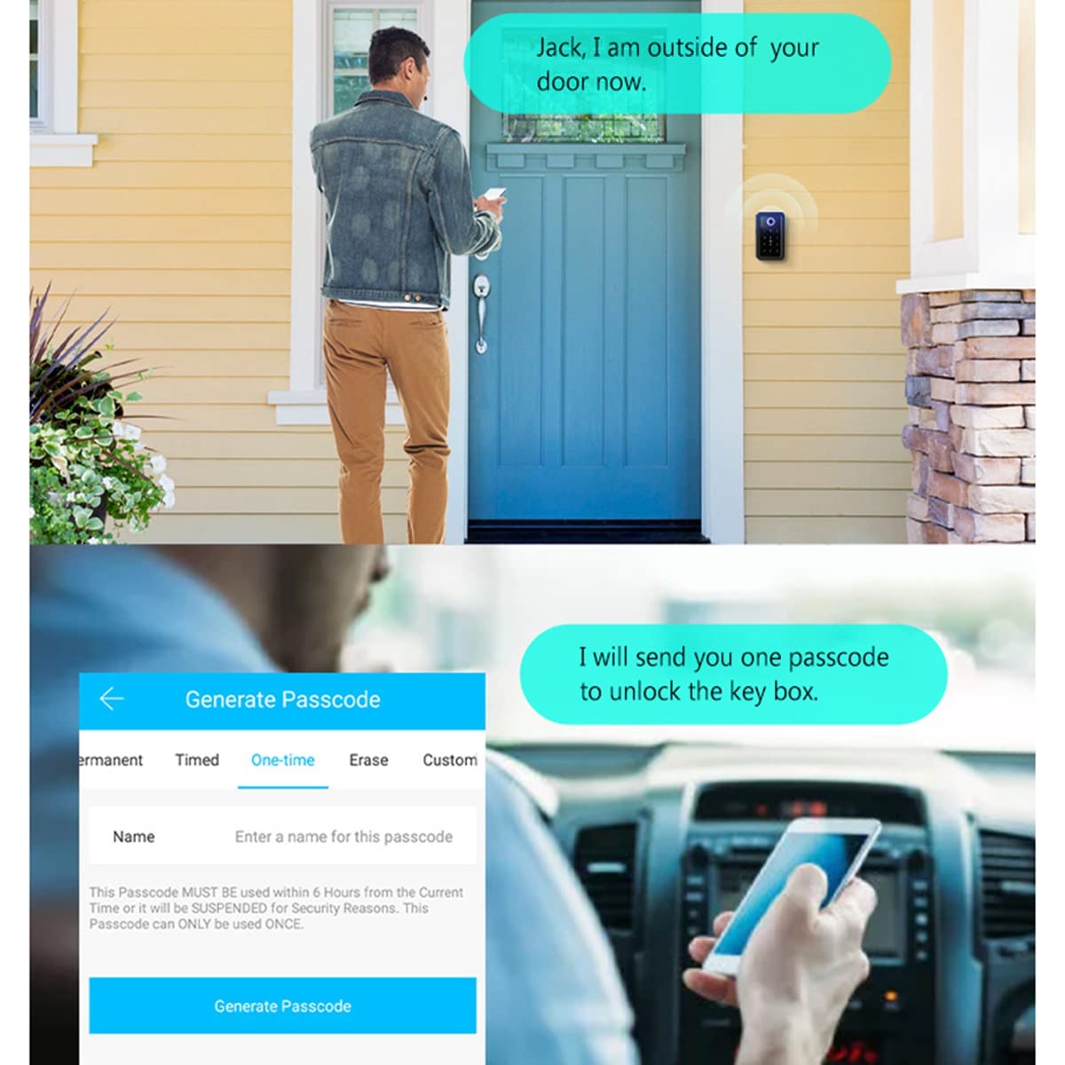 Smart Key Lock Box Ttlock WiFi Fechadura Eletronica Wasserdichte Wandhalterung Fingerabdruck Türschloss Sicherheit Lockbox