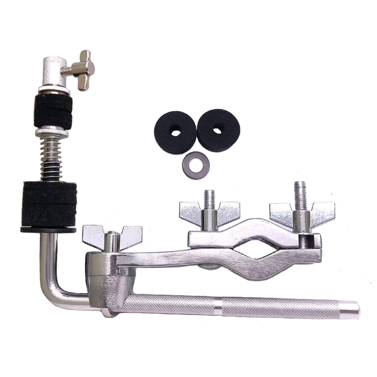 Beckenklemme Beckenverlängerungsarm und Klemme Beckenaufsatz kompatibel mit Hi-Hat Becken Drum Set Clamp Drum Extension Clamps Halter mit Becken Filzpads Zubehör