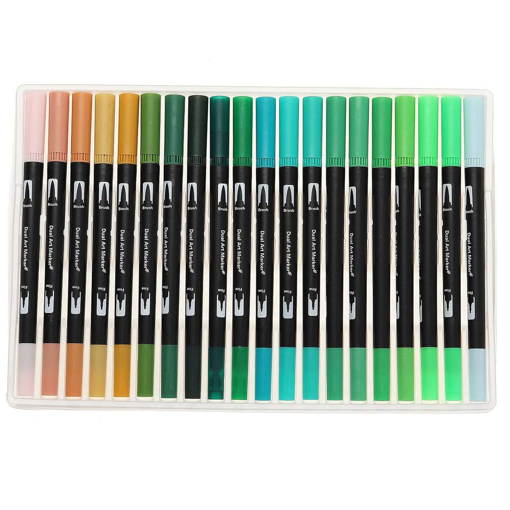 Amazon.co.jp: マーカーペン 100個/セットカラフルなデュアルヘッド