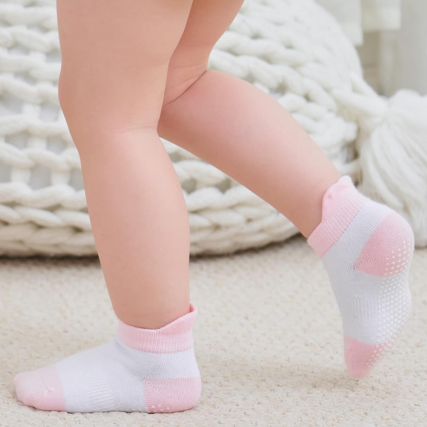 Zaples Baby Non Slip Grip Ankle Socks with Non Skid Soles for Infants Toddlers Kids Boys Girls - Image 9