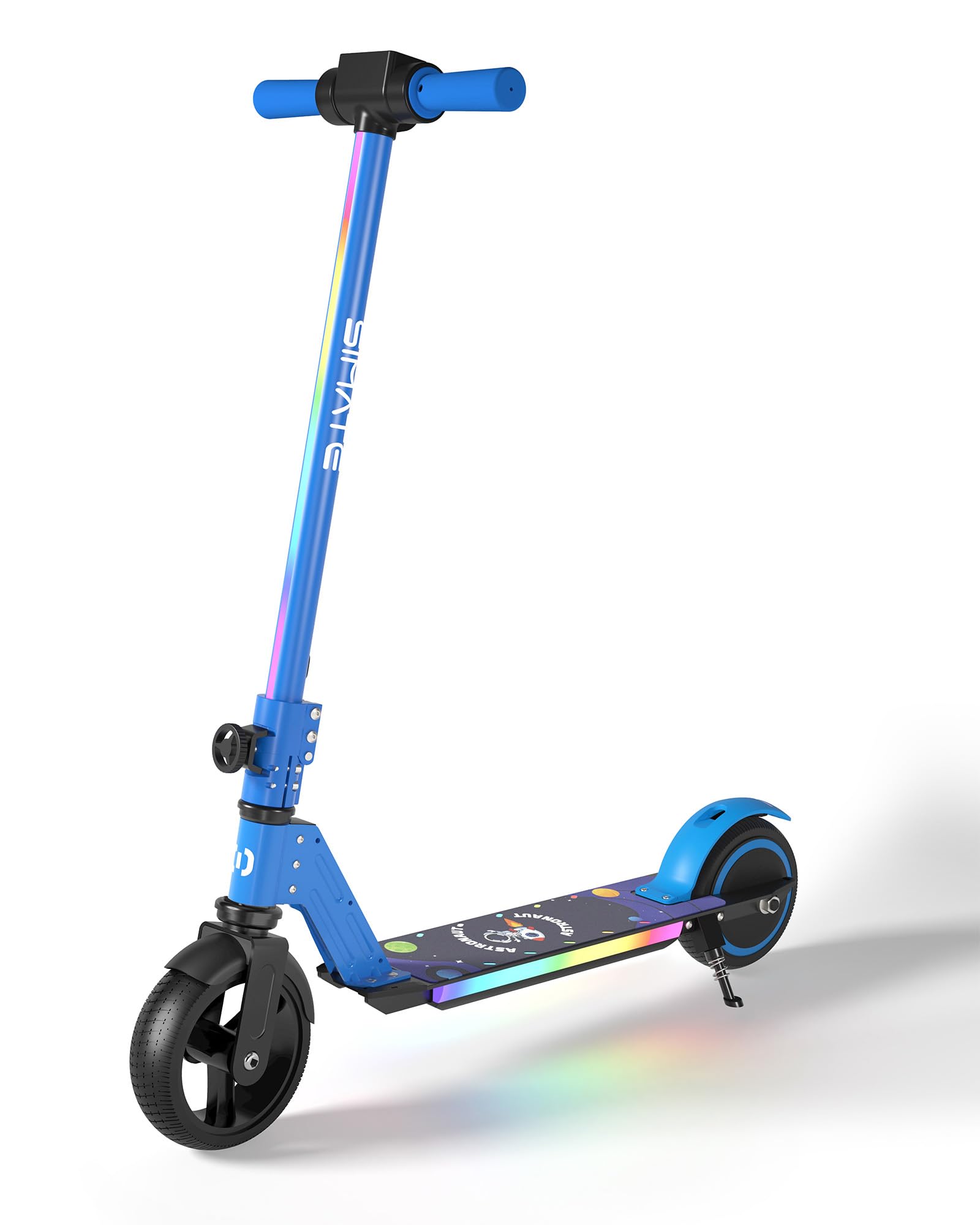 Electric Scooter for Kids, Motorized E-Scooters with Colorful Front Light and Pedal Lights, LED Display & Foldable, Dual Braking System, Top 8.7mph & 5 Miles, Gifts for Kids, Girls, Boys, Teens