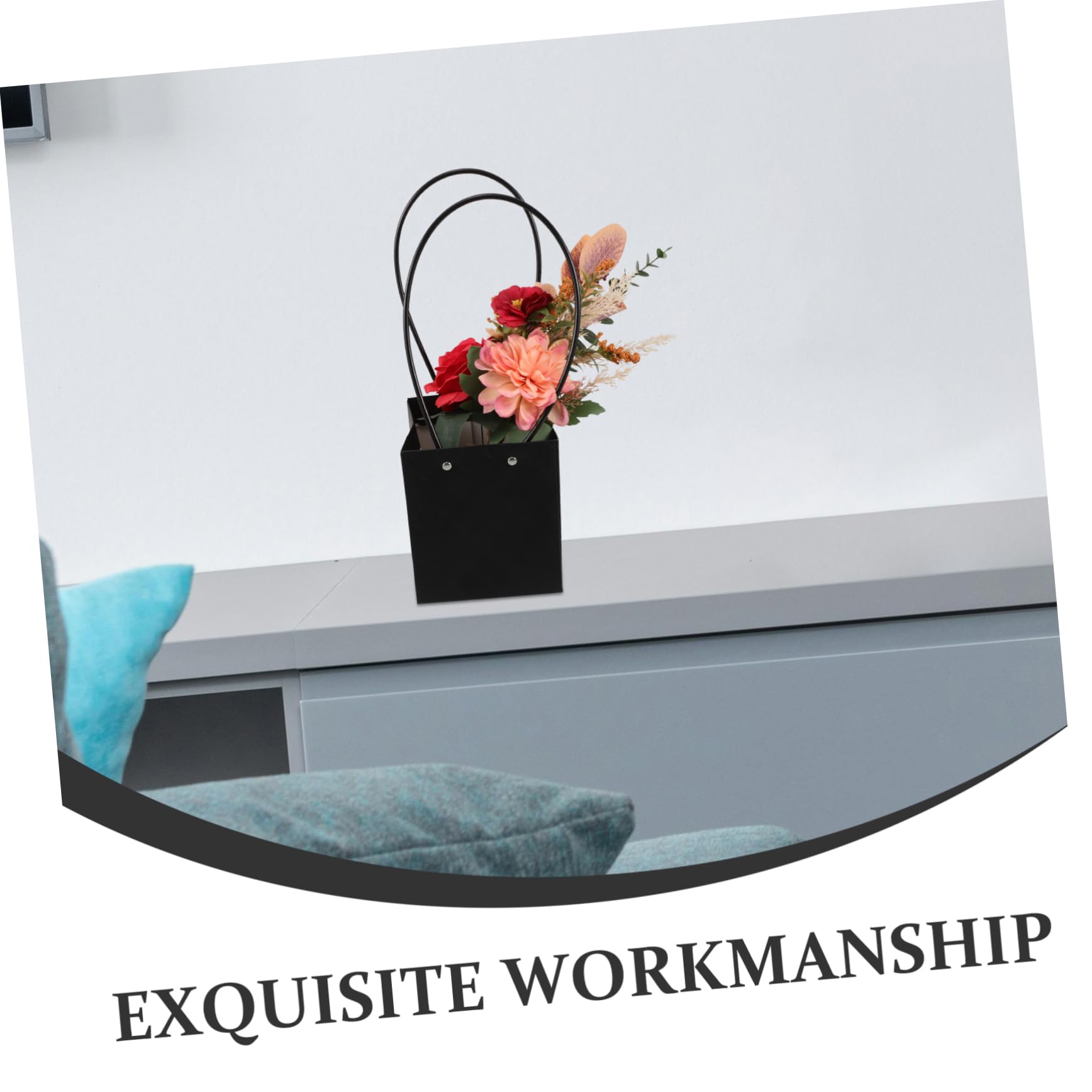 ABOOFAN 10stücke Blumenstrauß-tasche aus Kraftpapier mit Henkel Blumenpapierfarben Rechteckige Geschenktüten für Gestecke für Floristen und Hochzeitsarrangements
