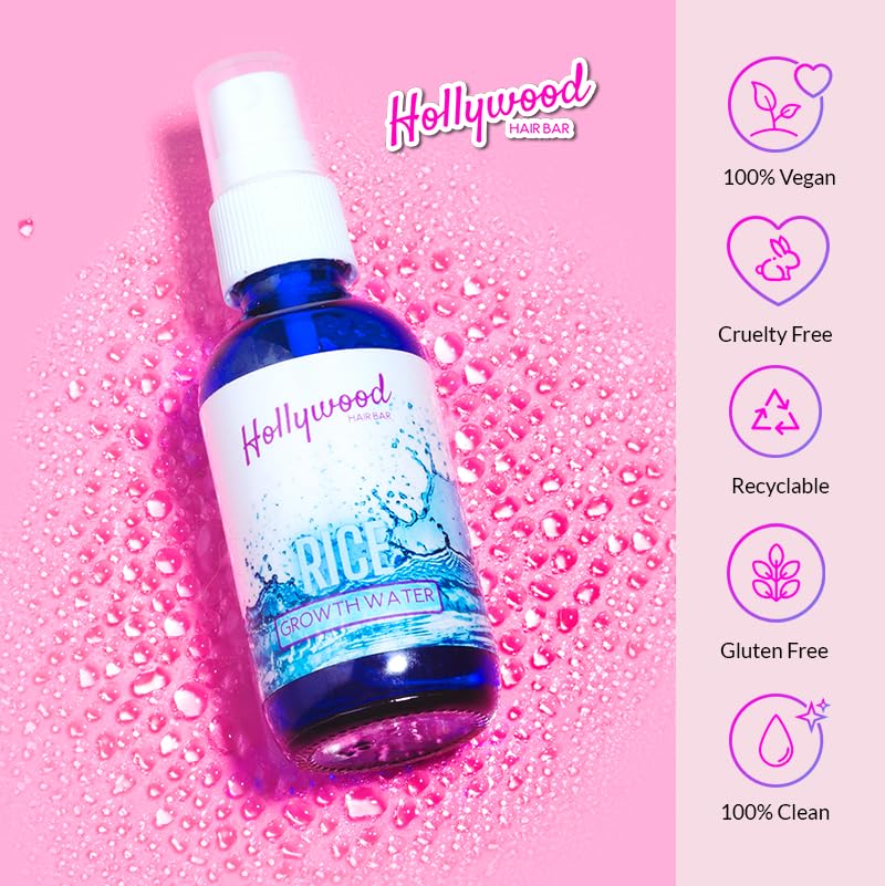 Miniatura 4 de Hollywood Hair Bar Agua de arroz (aerosol) - Uso fácil y cómodo, limpio y libre de crueldad, 2 onzas