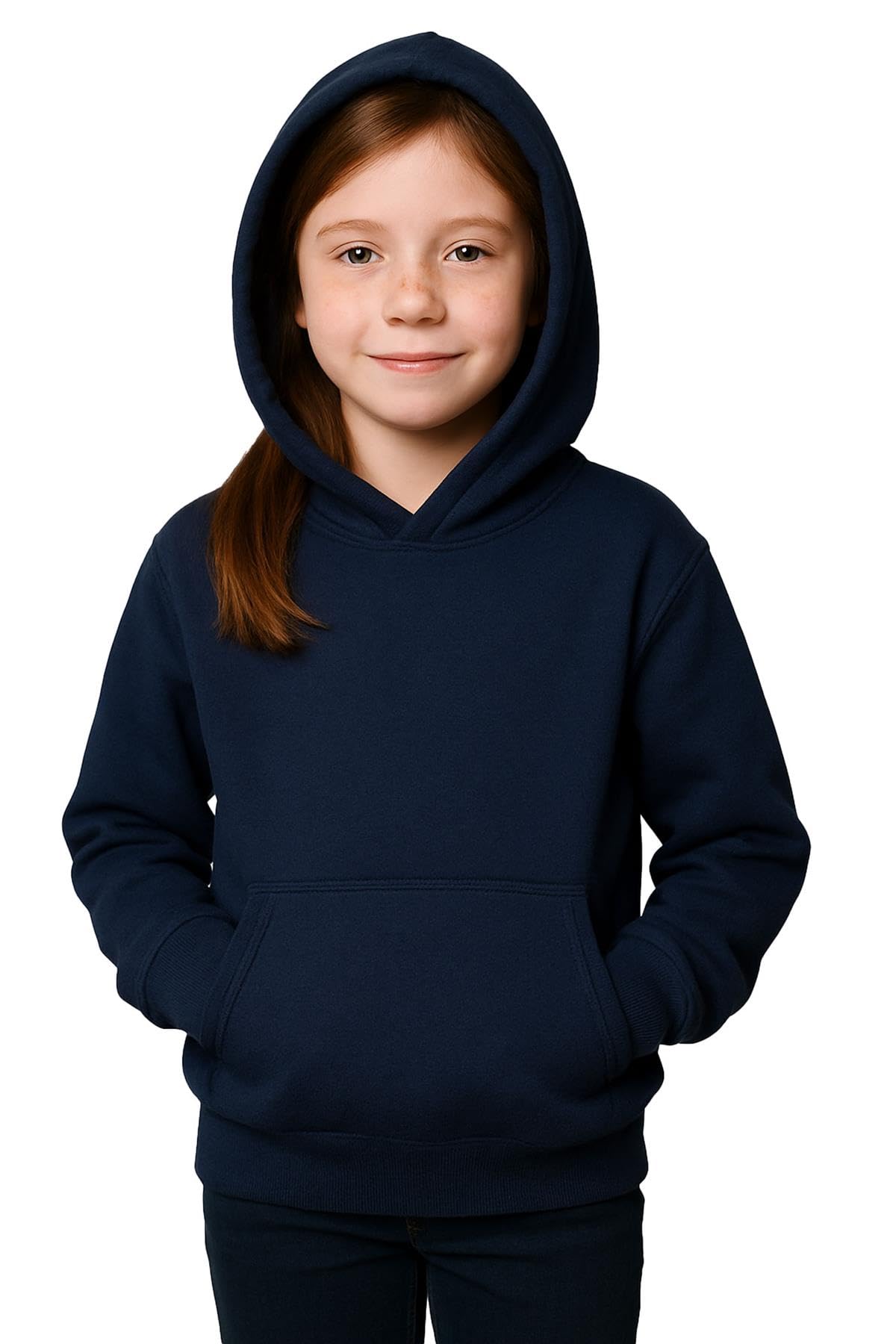 A2zkids (13 Years, Navy) Kids Girls Boys Sweat Shirt Tops Plain Hooded Jumpers Hoodies New Age 2-13 Years