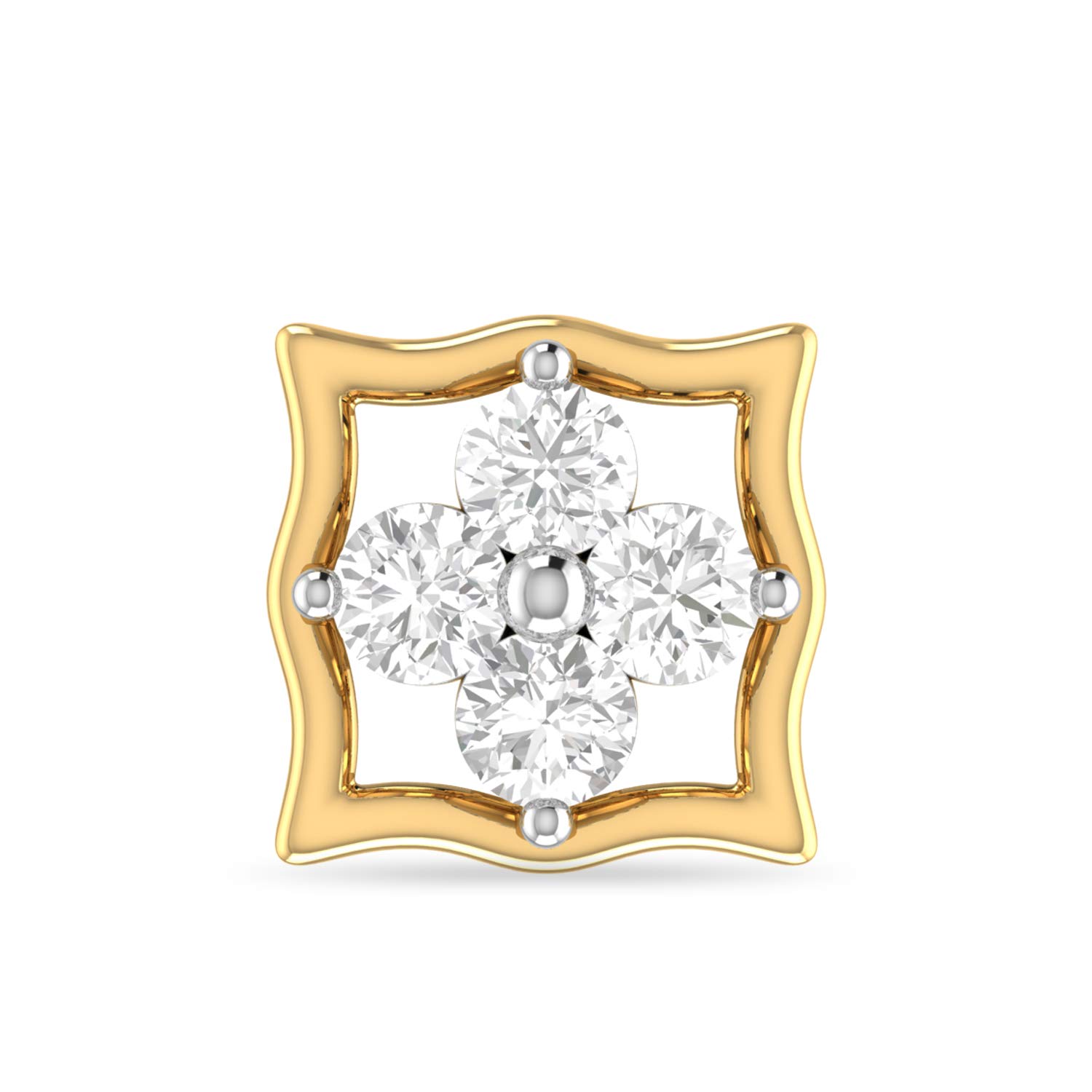 pc jeweller 18k (750) Yellow Gold and Diamond Nose Pin-picture-20