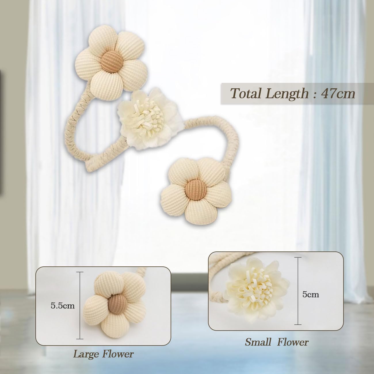 Fermatenda decorativo realizzato a mano con fiori, in lino di alta qualà, accessorio di lusso per decorazione di soggiorno e camera da letto | SHEIN ALIA