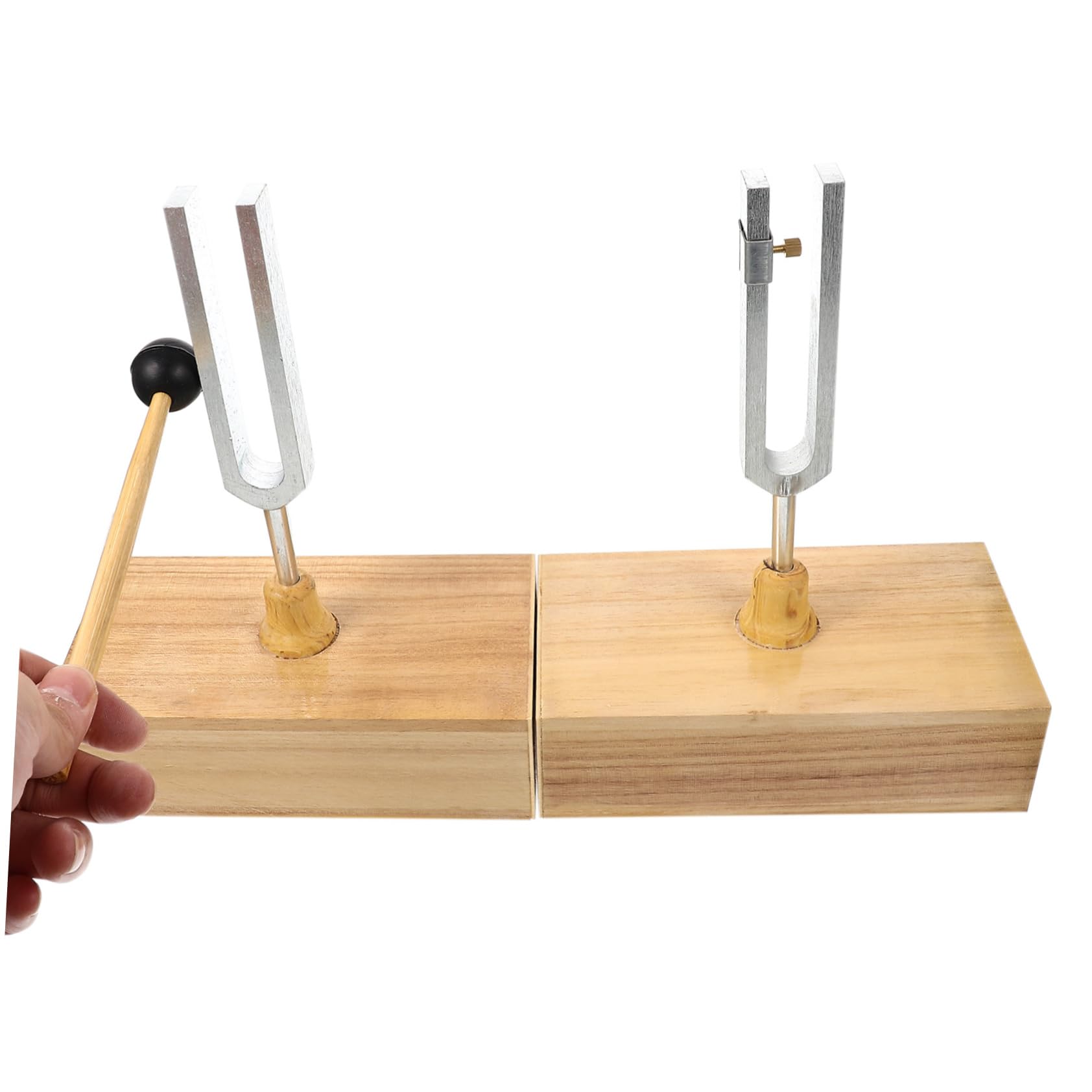 440hz Stimmgabel für Physikalische Experimente, 1 Satz | Verstellbar, Klarer Klang, mit Hammer und Holzsockel, für Unterrichts und Physikversuche