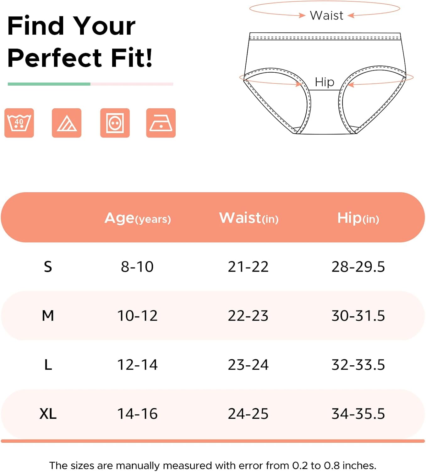 INNERSY Teen Girls Underwear Cotton Panties Breathable Assorted Briefs Size 8-16 - Image 6