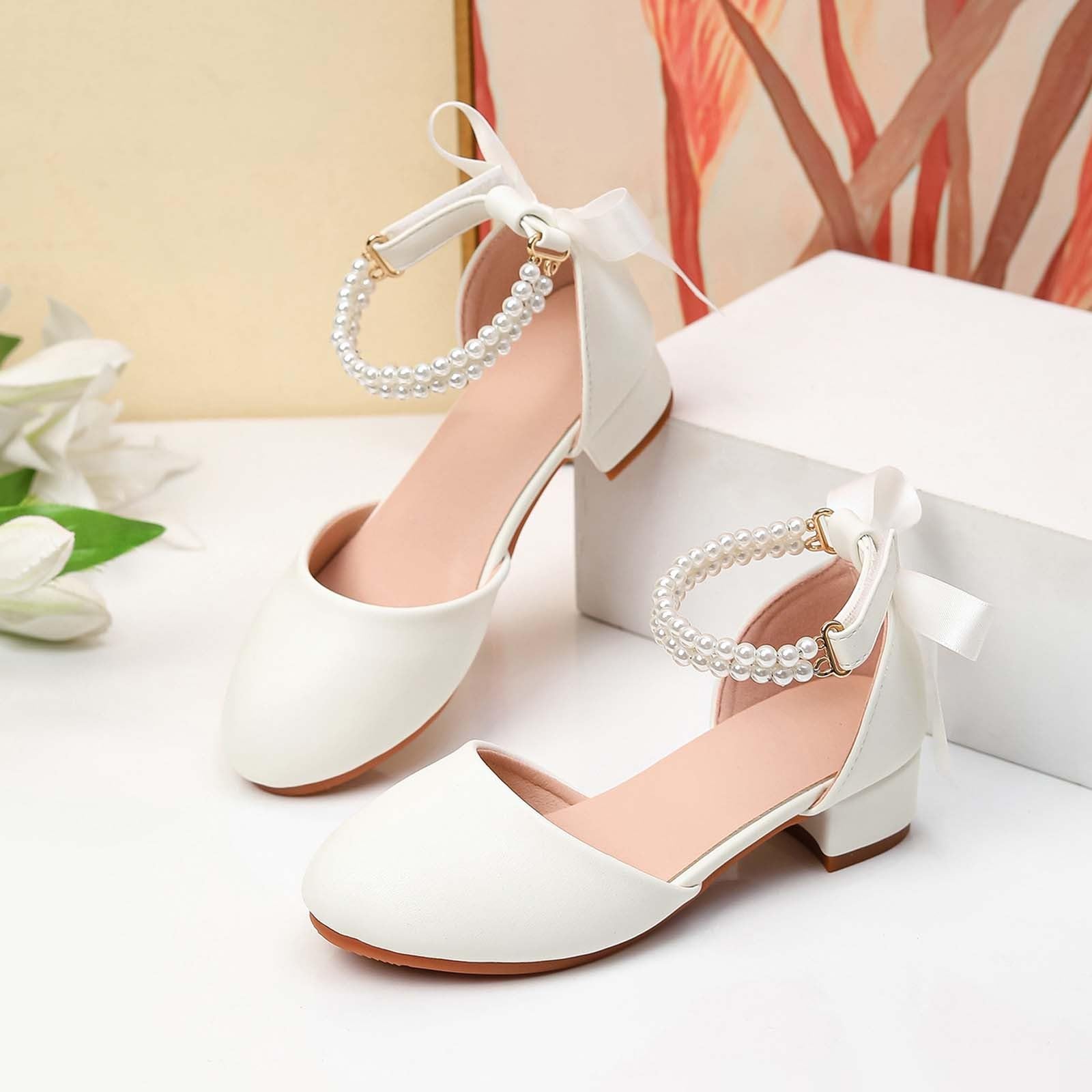 Mary Jane Chaussures à Talons Hauts pour Enfants Fille Antidérapantes