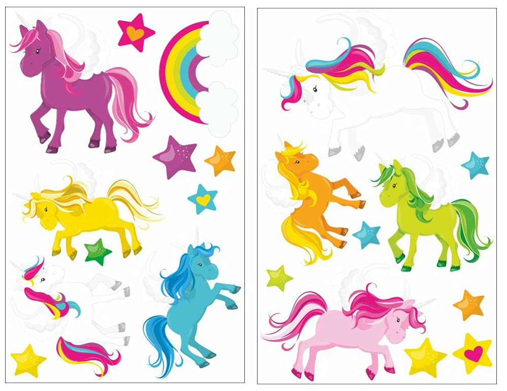Adesivo arazzo stanza dei bambini gli unicorni dei boschi - Sticker