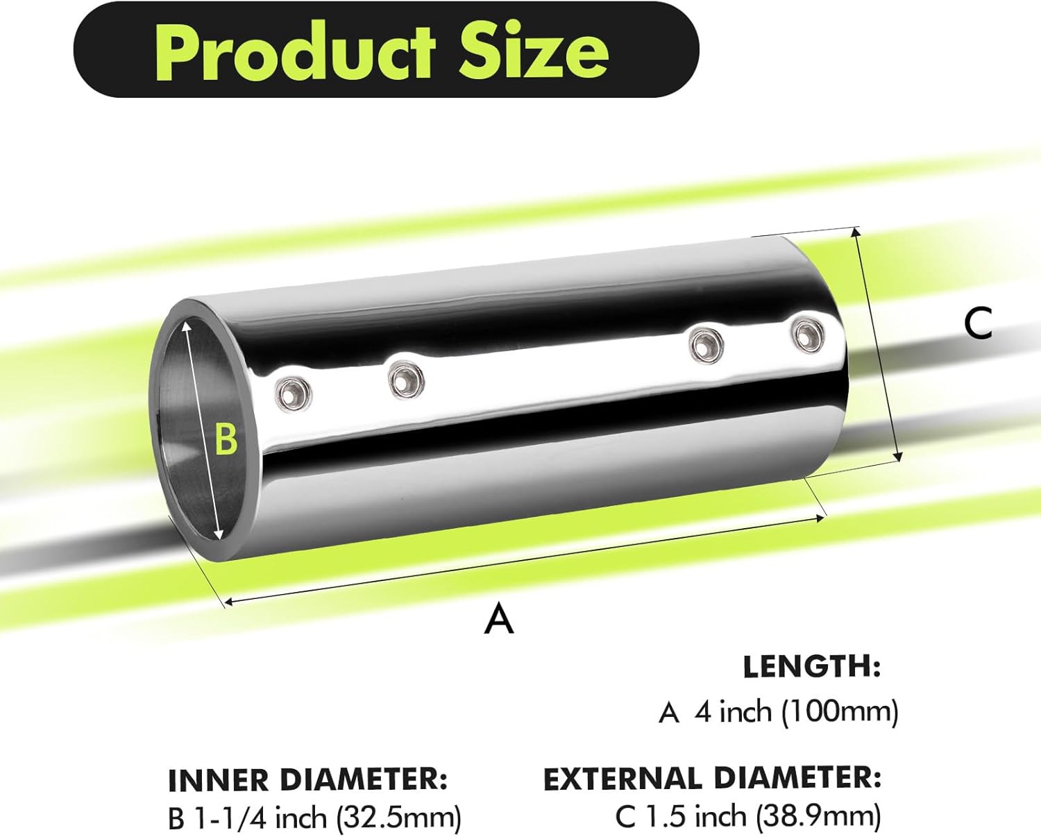 Boat Railing Fittings, 316 Stainless Steel Pipe Connector, Straight 2-Way 3-Way Elbow Tee Joint T Corner Cross Hardware Rail Base for 7/8, 1, 1-1/4 inch Round Tube Handrail