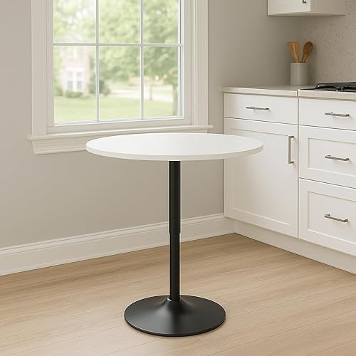 Miniatura 29 de Magshion Mesa de bar redonda de 31 pulgadas, altura ajustable, 26-35 pulgadas, mesa de pub con base ampliada para sala de estar, patio, bistró,
