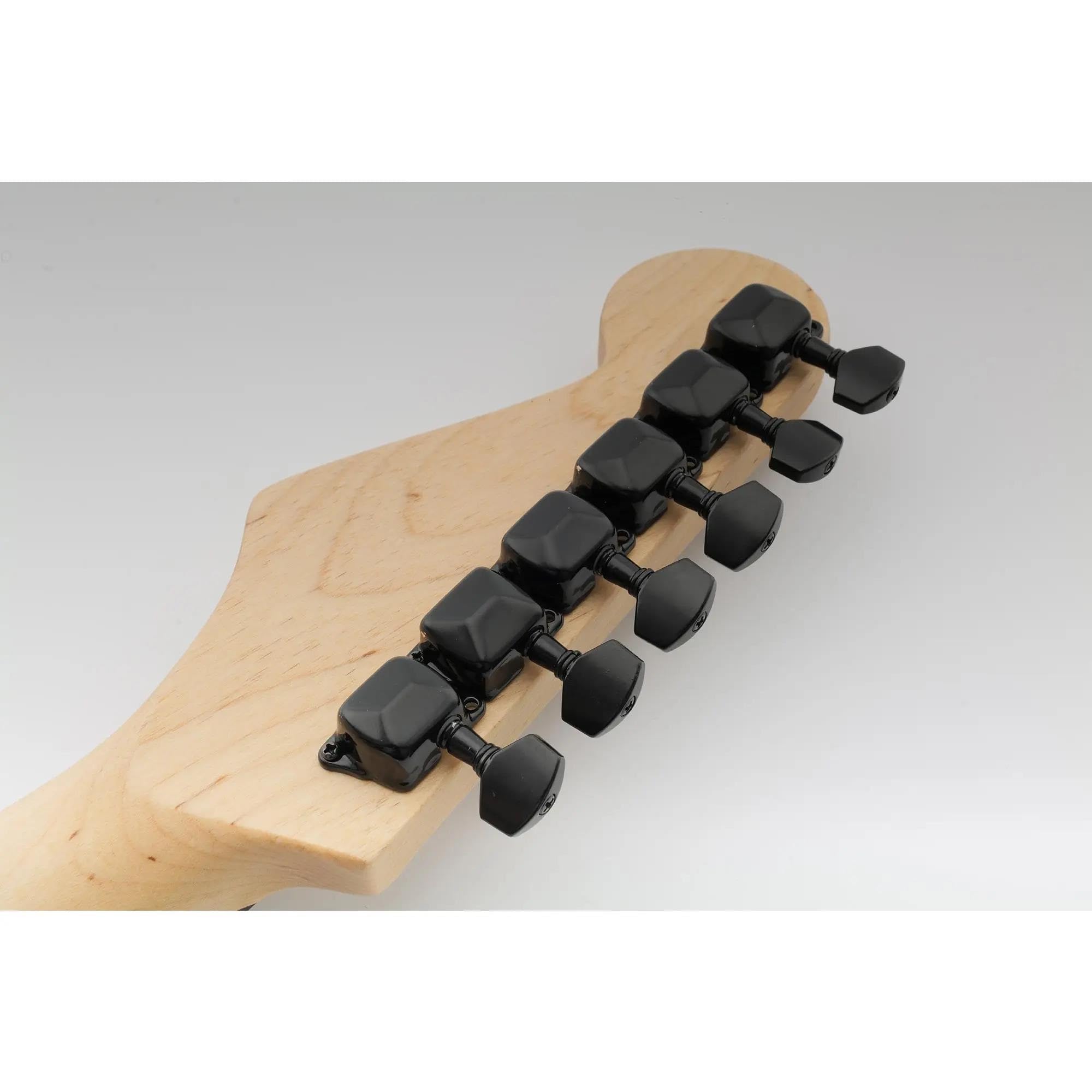 Guitarra Clavijas De Afinación Afinadores De Guitarra Semisellados Profesionales 6 En Línea Clavijas Afinación Juego Cabezales Máquina(Black)