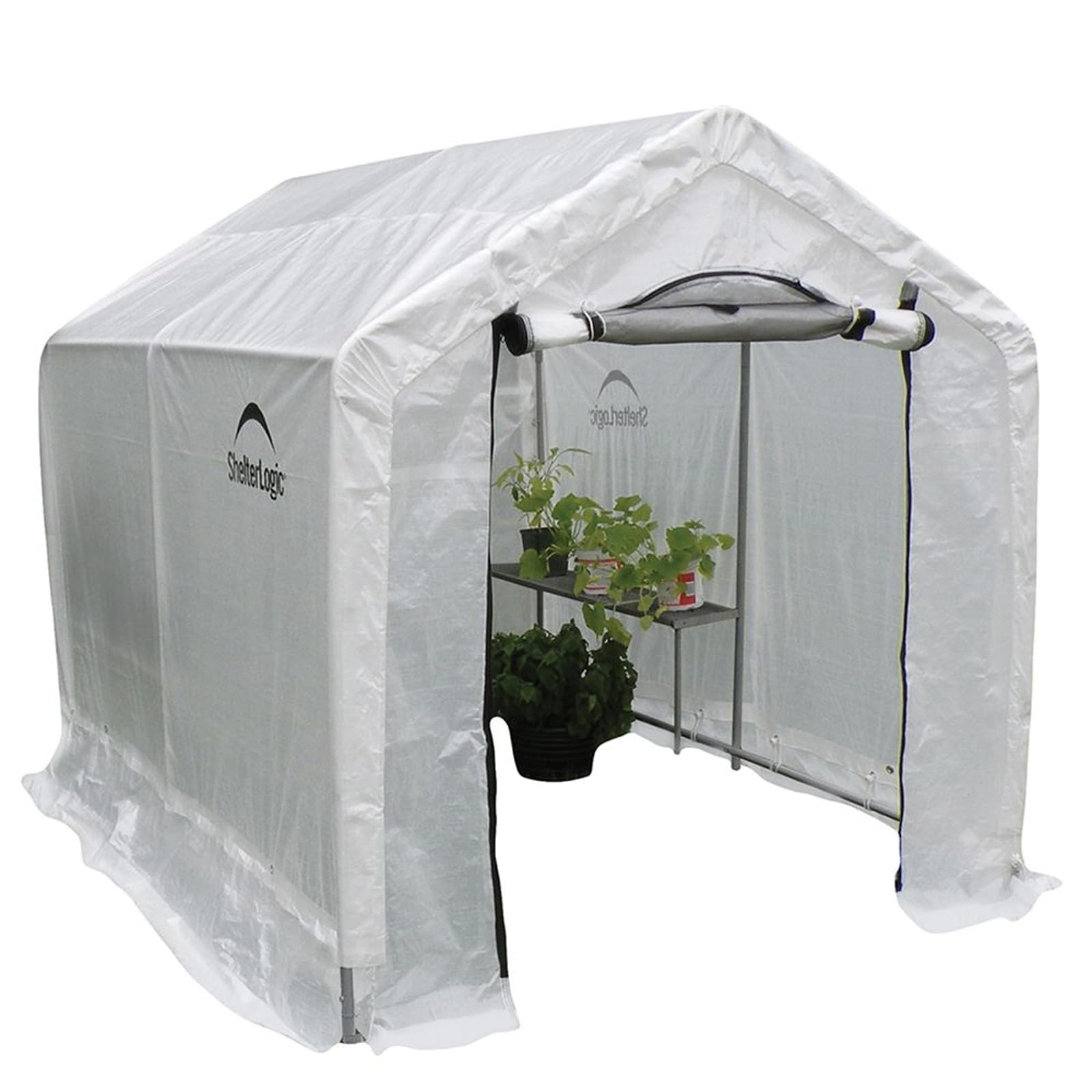 ShelterLogic 6 x 8 x 6-Foot GrowIT Peak Roof Backyard Greenhouse, 6' x 8' x 6', Translucent