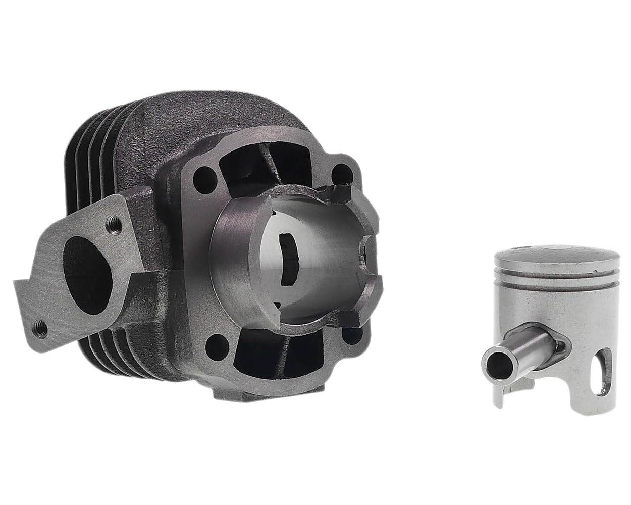 Cylindre 2EXTREME 50 centimètres cubes 2 temps compatible avec PULSE Force | Alésage 40 millimètres, sortie oblique, fonte grise, ensemble CPI; compatible avec RIDE Jump, Omen Toxic, Paradise, Vendetta