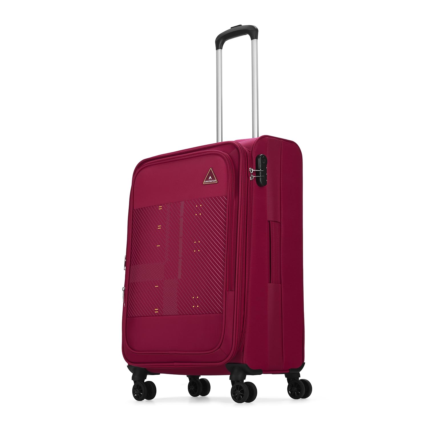 Aristocrat Duralite Medium Trolley Bag, 68Cm | Combination Lock | 8 Wheels | 3 Years International Warranty | Red