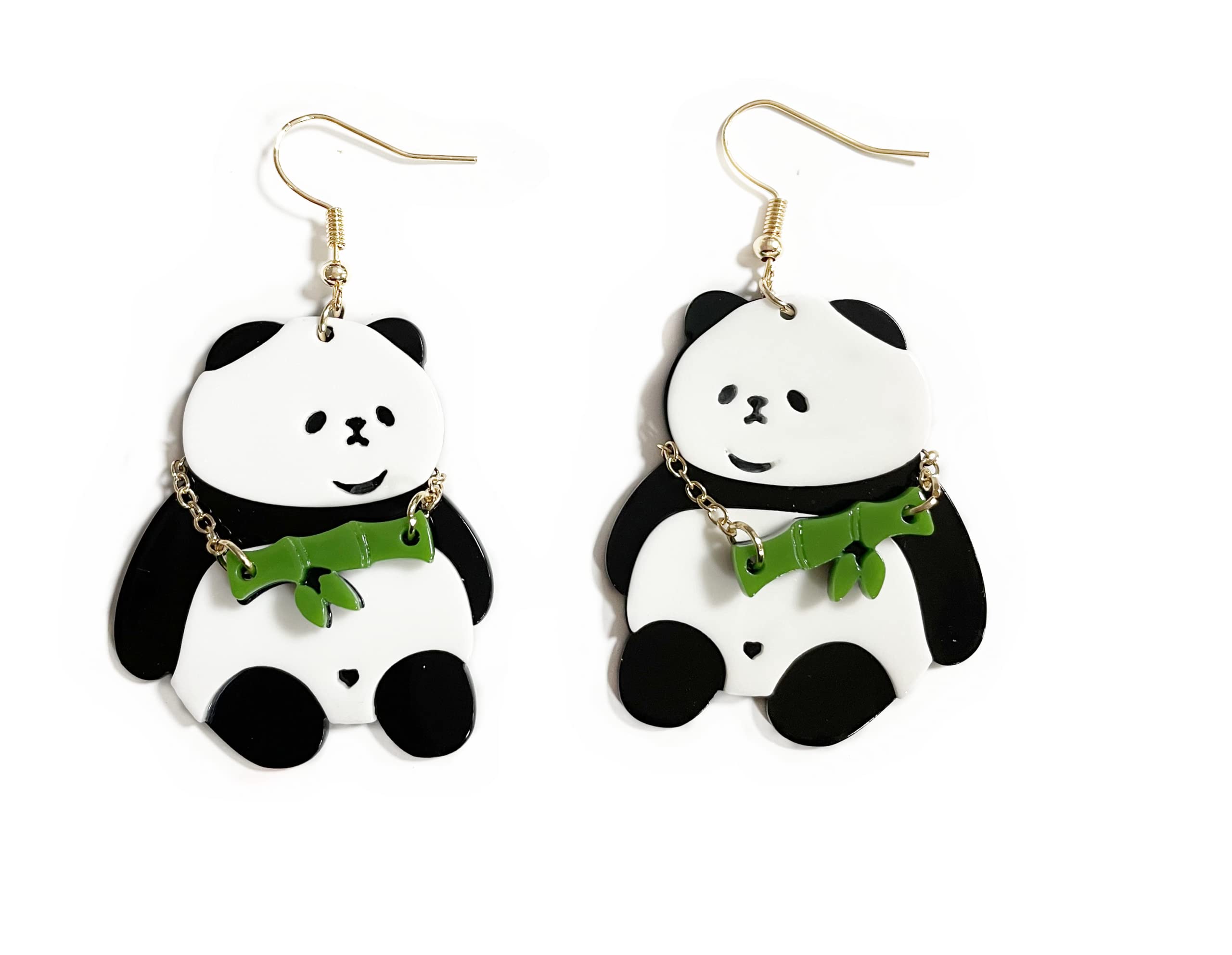 Cute Acrylic Animal Drop Earrings Colorful Boots Chicken Hen Dinosaur Lovely Panda with Bamboos Funny Animal Dangle Earrings For Women Girls Christams Birthday Gift