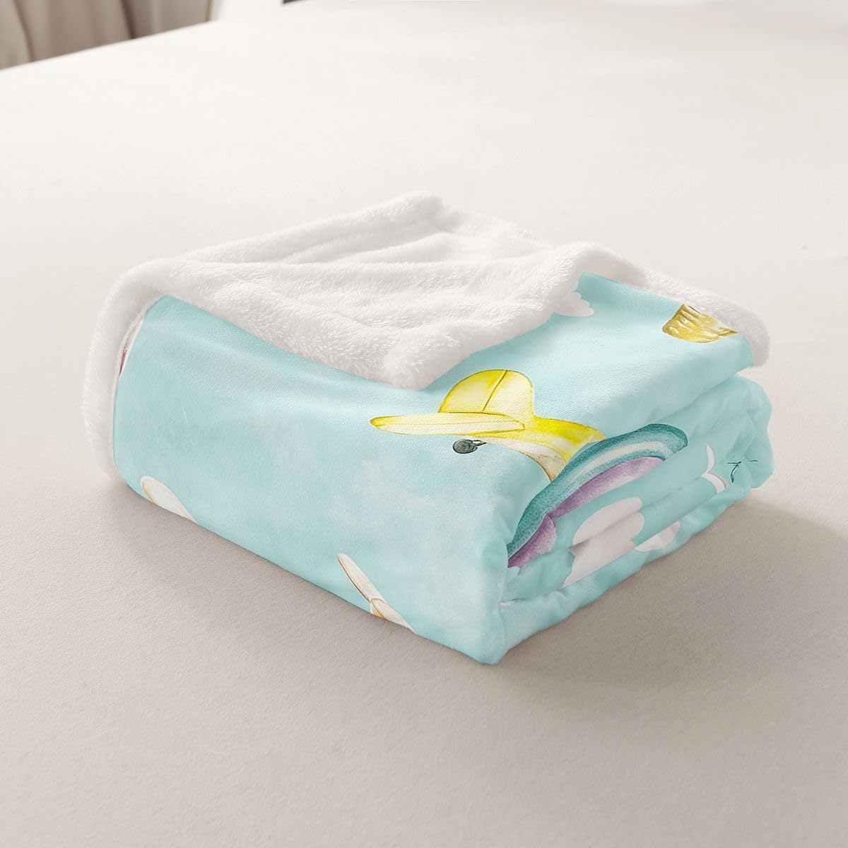 Erosebridal Hand Drawn Aircraft Fuzzy Plush Throw Teal Flying Plane Fleece Blanket Cute Catoon Airplane Sherpa Blanket for Kids Boys Girls,Air Transport Helicopter Decor for Bed Couch 40"x50"