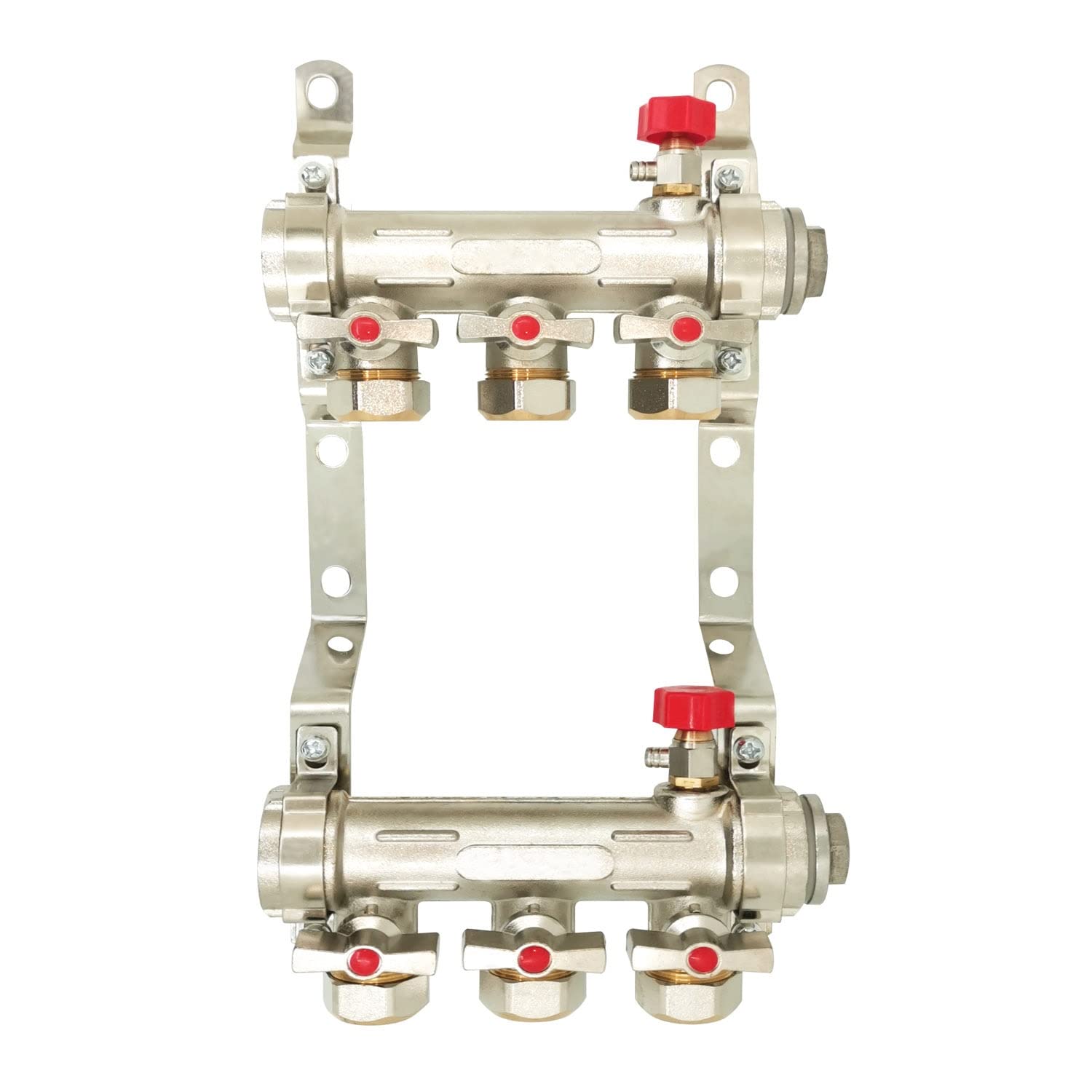 2 pz Collettore Riscaldamento a Pavimento radiante in Ottone 2 Porta - 6 Porta UFH Underfloor Radiator for 1/2 pex (Color : 5 Ports)