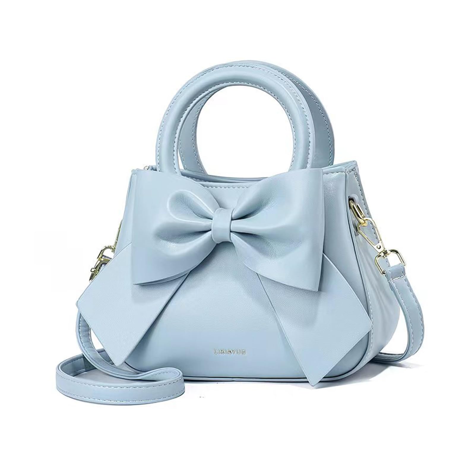 NICOLE & DORIS Umhängetasche für Damen Kleine Handtaschen mit Schleife Henkeltasche PU Leder Niedliche Schultertasche Mädchen Crossbody Bag Satchel Tasche