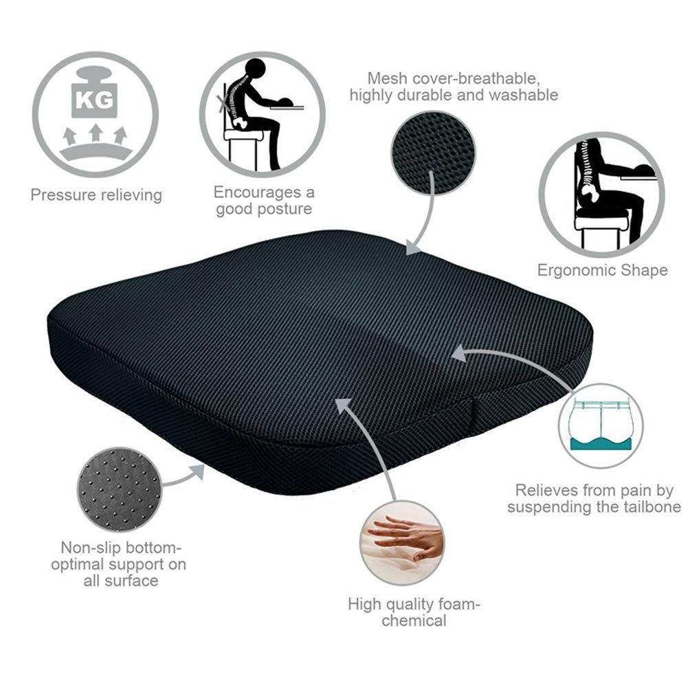 Cuscino Memory Foam Per Sedile - Ortopedico, Antiscivolo, Per Dolore Schiena, Sciatica E Coccige - Foto 6