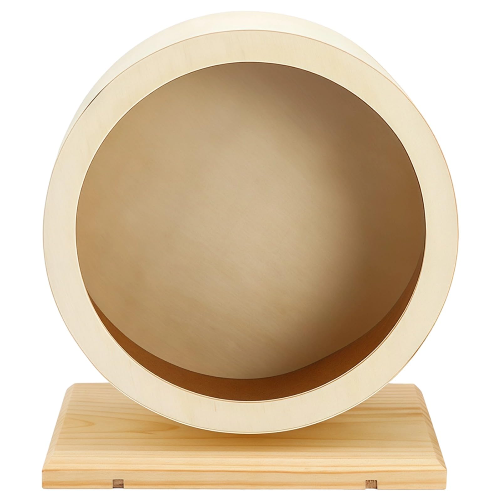 Laufendes Hamsterrad aus Holz für Zwerghamster, 21 cm leises Hamsterlaufrad mit Ständer, ergonomisches Design mit Korkpad für Bewegung und Nagen