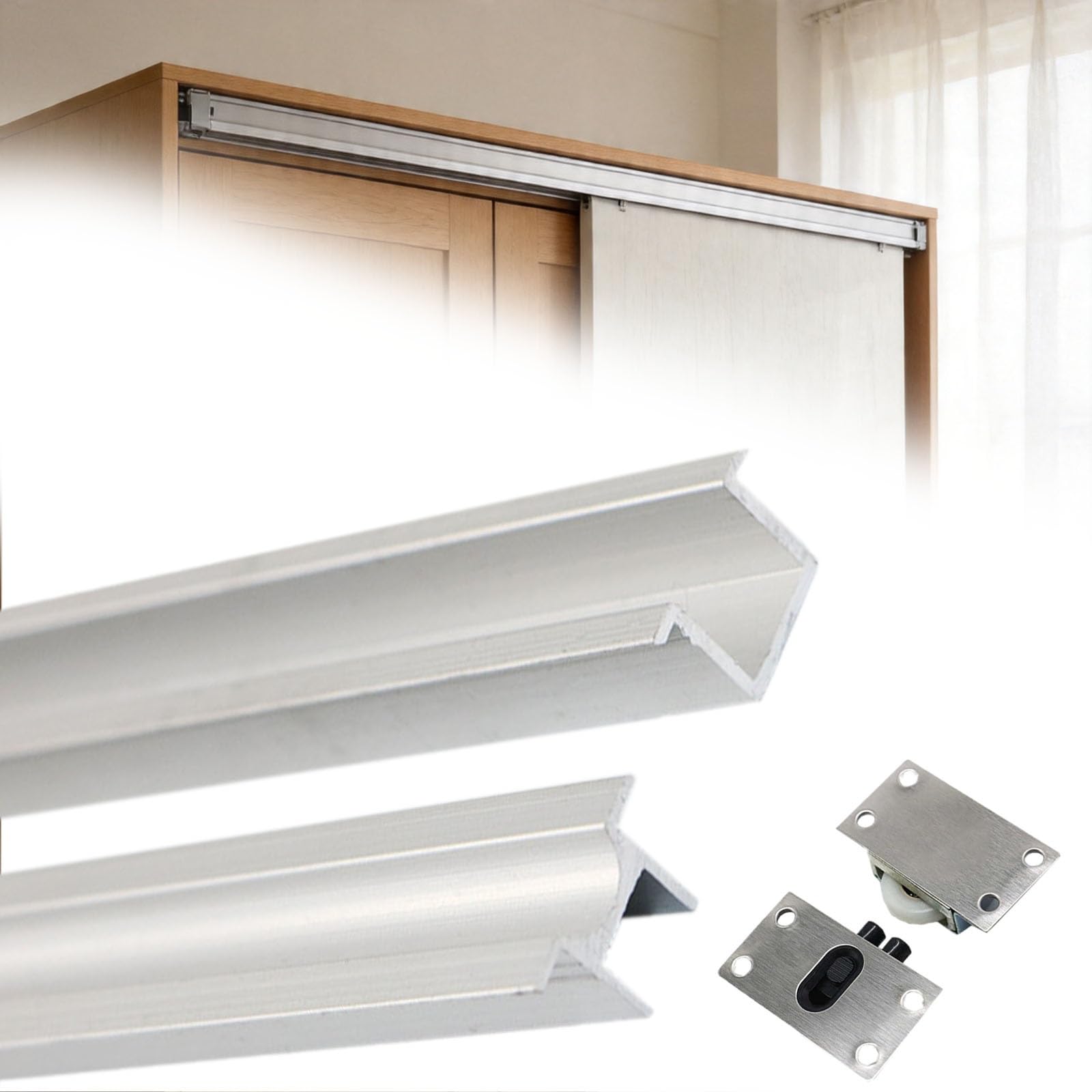 Rail de porte coulissante en alliage d'aluminium pour moderniser votre placard de chambre