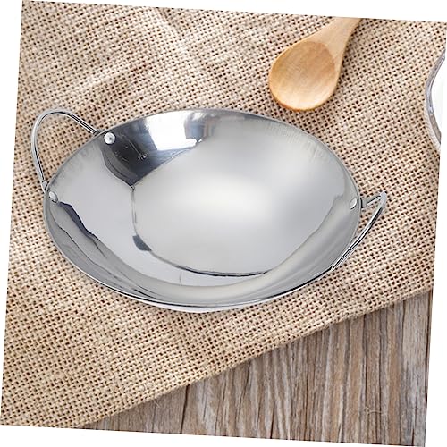 Ollas de cocina de acero inoxidable con asas dobles para wok miniatura 6