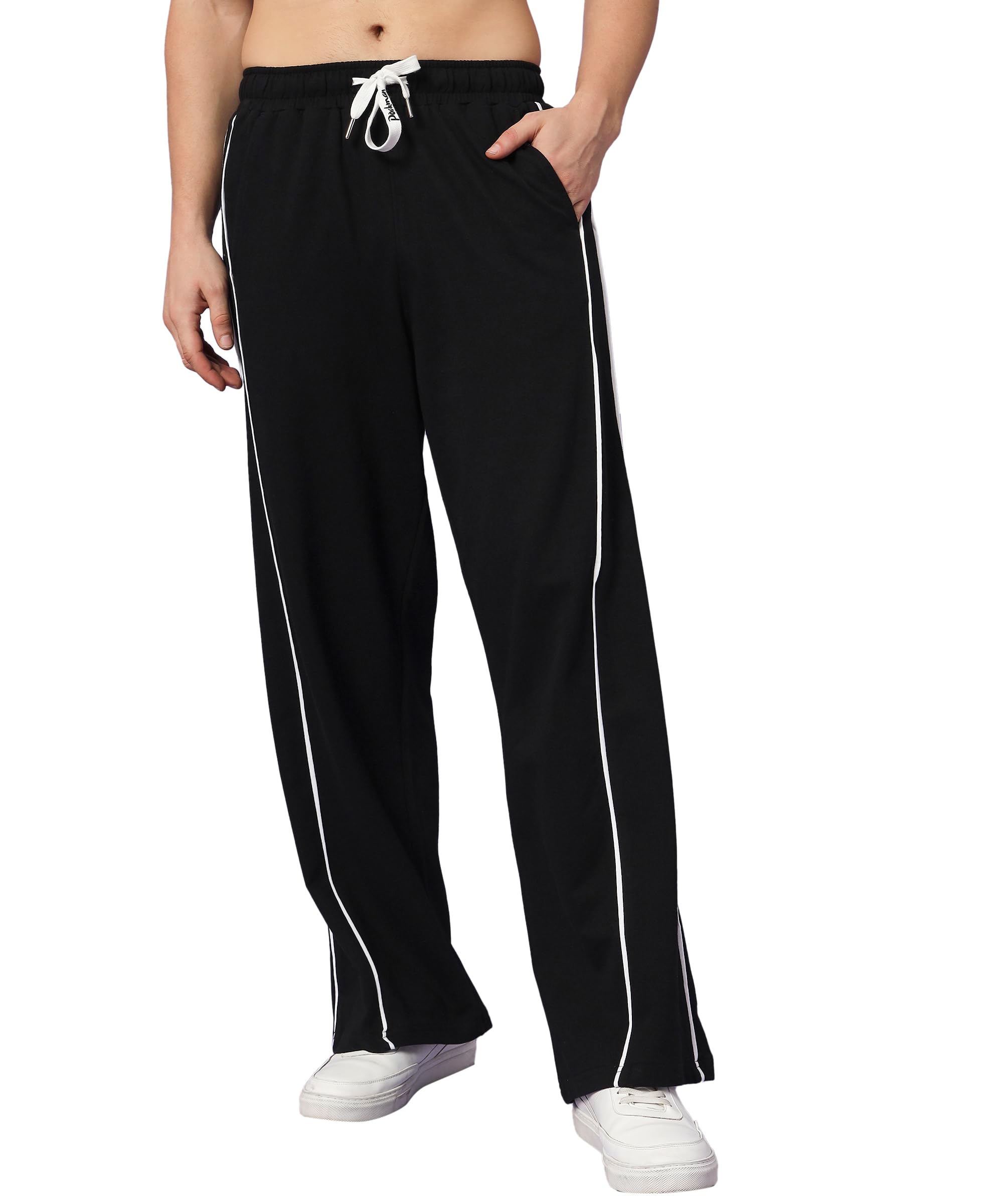 pockman Men Wide Leg Comfy Stylish Cotton Terry Joggers-picture-25