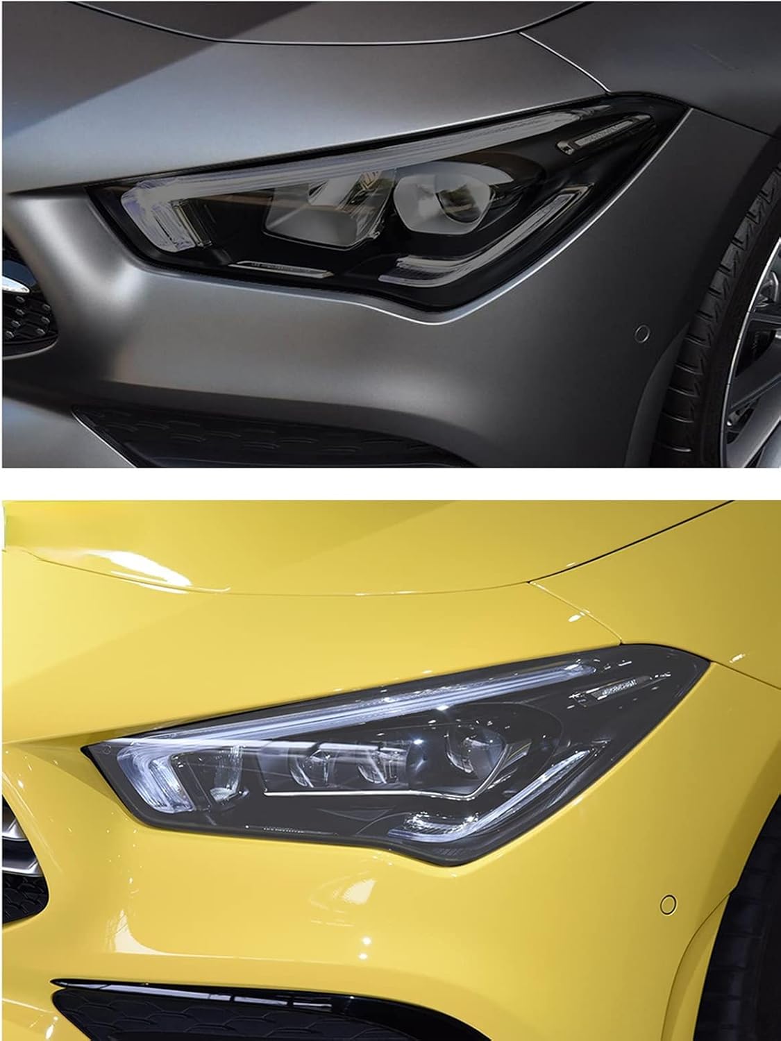 車のヘッドライト保護フィルム透明ブラック TPU ステッカー、メルセデスベンツ CLA クラス C117 X117 W117 C11