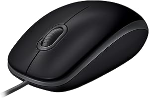 Logitech B110 USB Wired Mouse, Silent, 2.4 GHz with Nano-Receiver, Optical Tracking 1000 dpi, 18 Month Battery, 3 Buttons,…