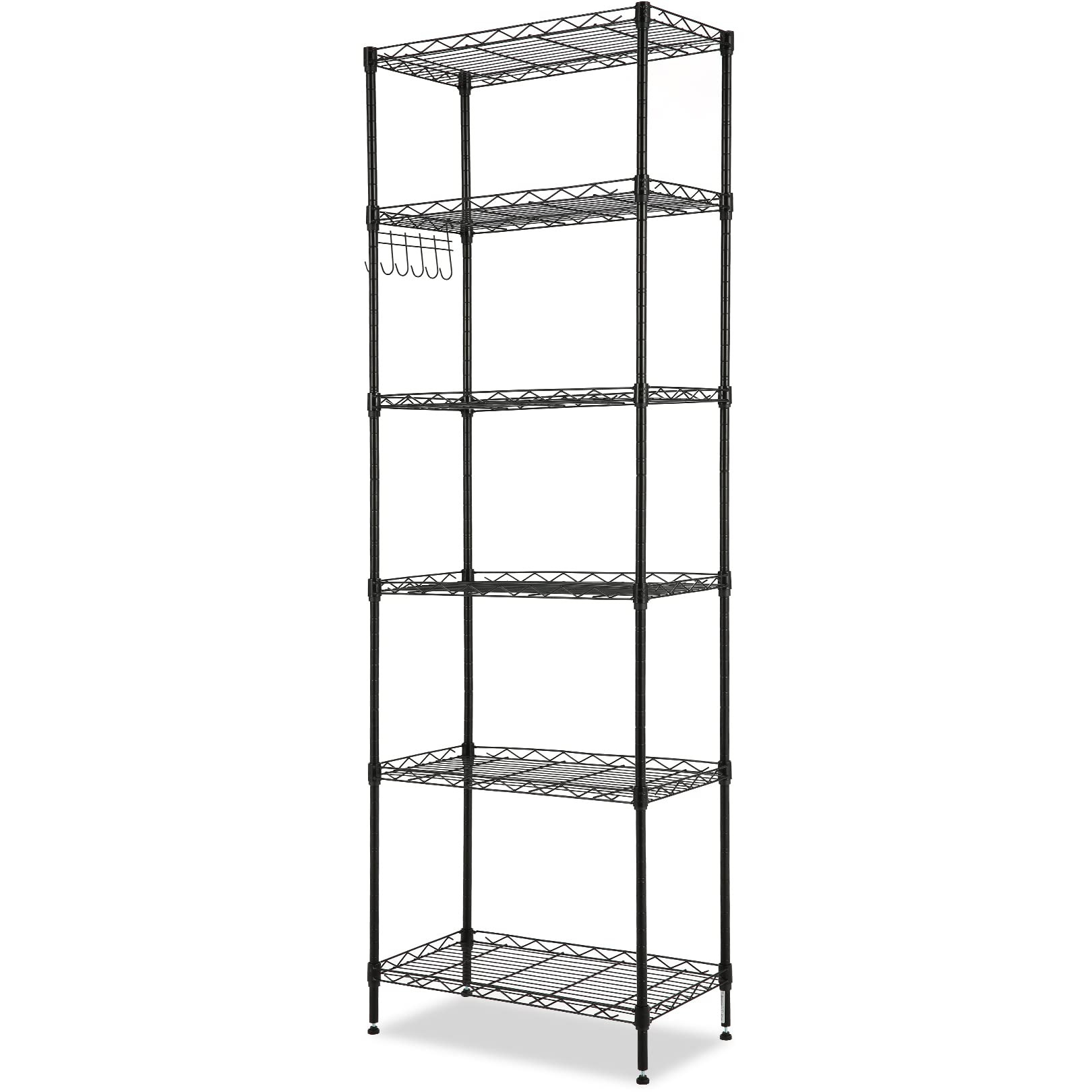 oliote Scaffalatura a 6 Ripiani, Ripiano in Metallo, Scaffale Metallo capacità di carico 100kg, 160 x 54 x 29 cm, Nero