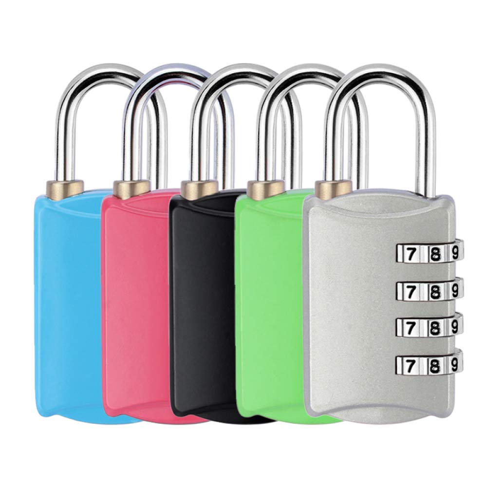 Lucchetti a combinazione， Lucchetti per valigie Lucchetto con password a 4 cifre, lucchetto di sicurezza for valigia e bagaglio, lucchetto for armadietto della palestra(Black,Black)