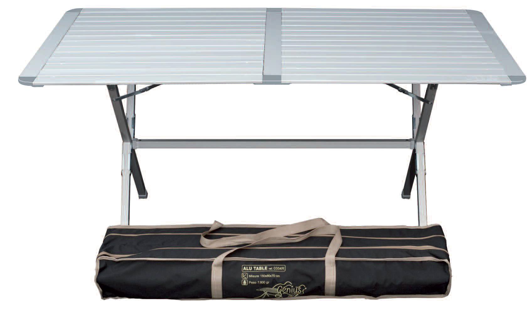 Table de camping en aluminium genius 150 x 80 cm