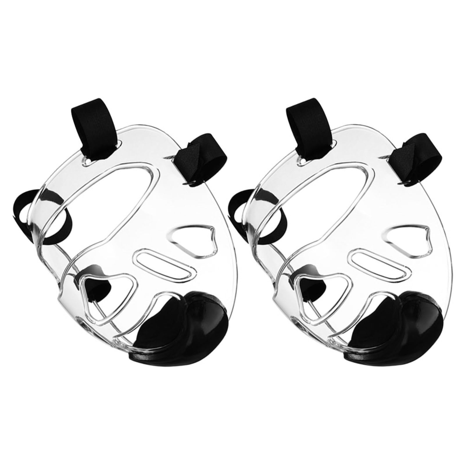 Protezione Facciale Rimovibile per Taekwondo e Karate, Maschera Protettiva Portatile in Plastica Temprata, 2 Pezzi per Allenamento e Combattimento
