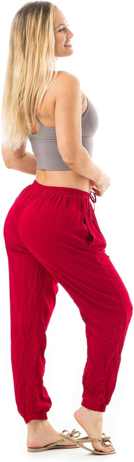 Buddha Pants Miami Jogger Harem Pants – Unisex Cotton Joggers with Pockets – Tapered, Casual for Yoga, Gym & Lounge Wear