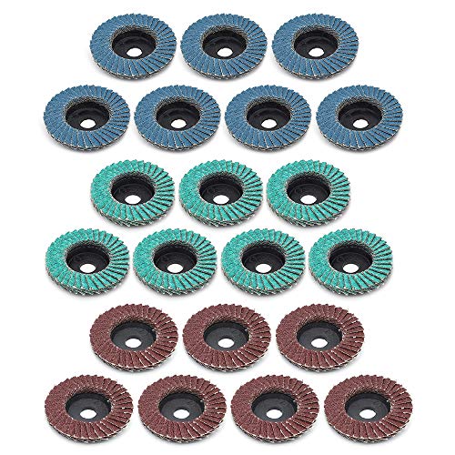 Yuhtech - Discos de lijado, de aleta, discos tipo ventilador, de 50 mm, grano 80, para amoladora angular, 21 unidades
