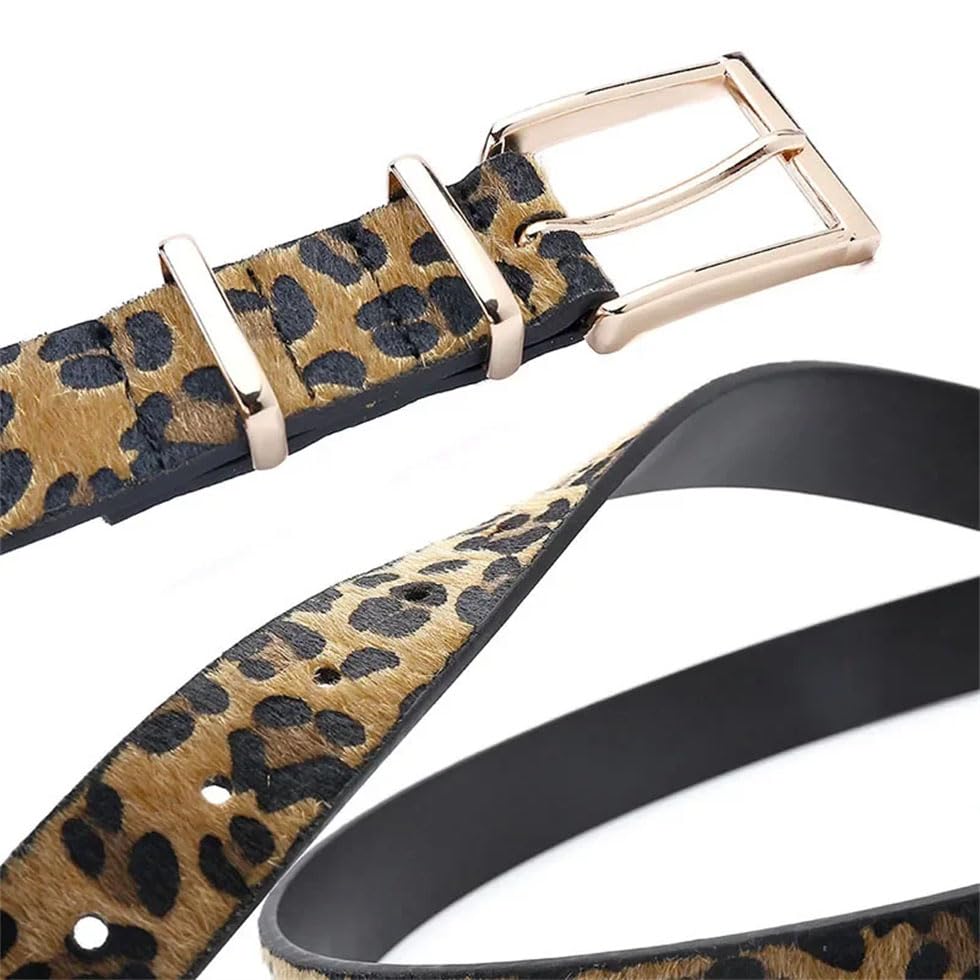 Pohullan Women Leopard Leather Belt Clothing Accessory Belts Jeans Belt3