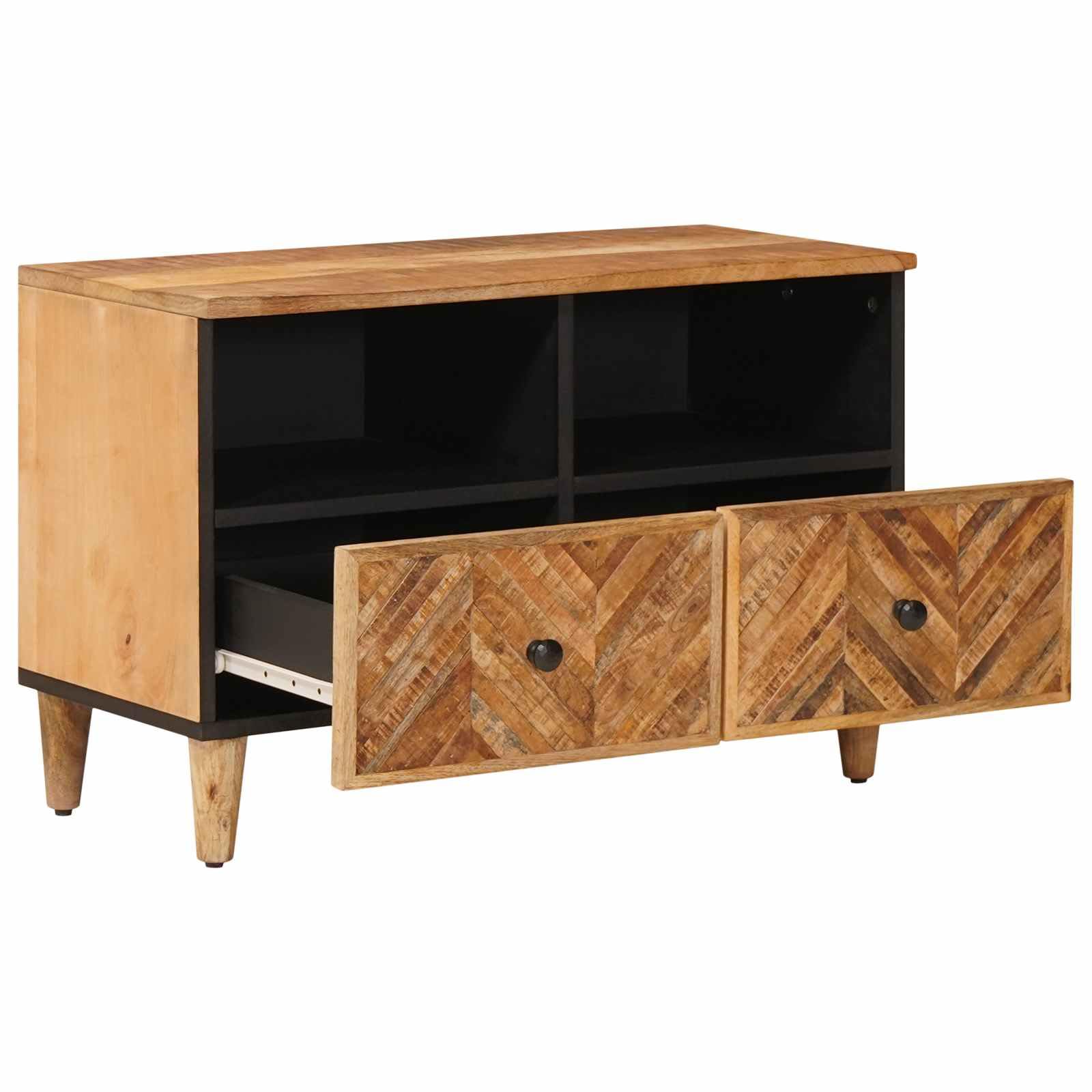 Armario de almacenamiento de madera de mango macizo, 70 x 33,5 x 46 cm
