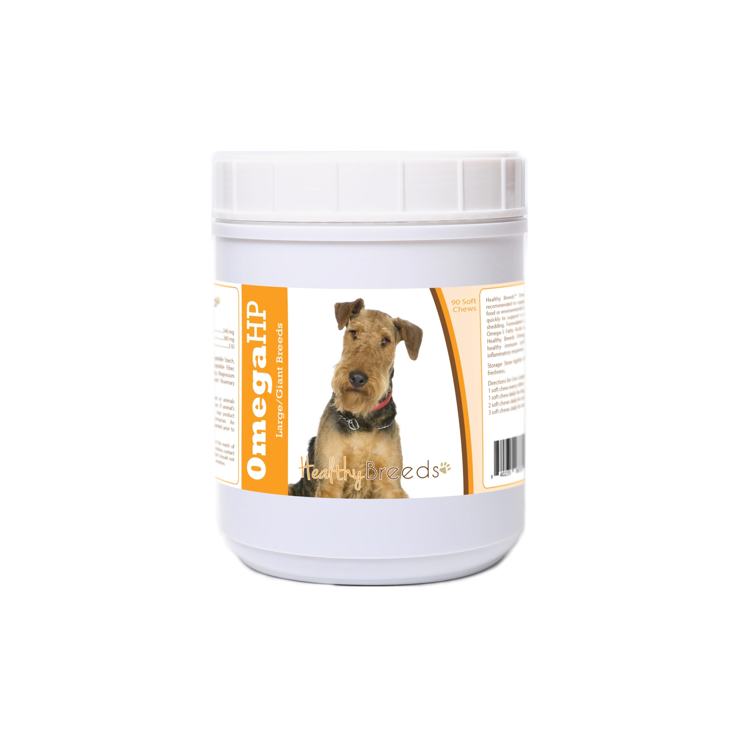 Healthy Breeds Airedale Terrier Omega HP Fatty Acid Skin and Coat Support Soft Chews 90 Count