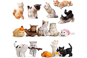 10pcs Cute Cat Miniatures Decor Set Animal Figure