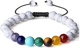 اسورة 7 شاكرا باحجار كريستال استشفائية خرز احجار كريمة طبيعية لعلاج القلق بطريقة ريكي اليابانية وعمل اليوجا والتامل مضفرة قابلة للتعديل من شيانفيكسي للنساء