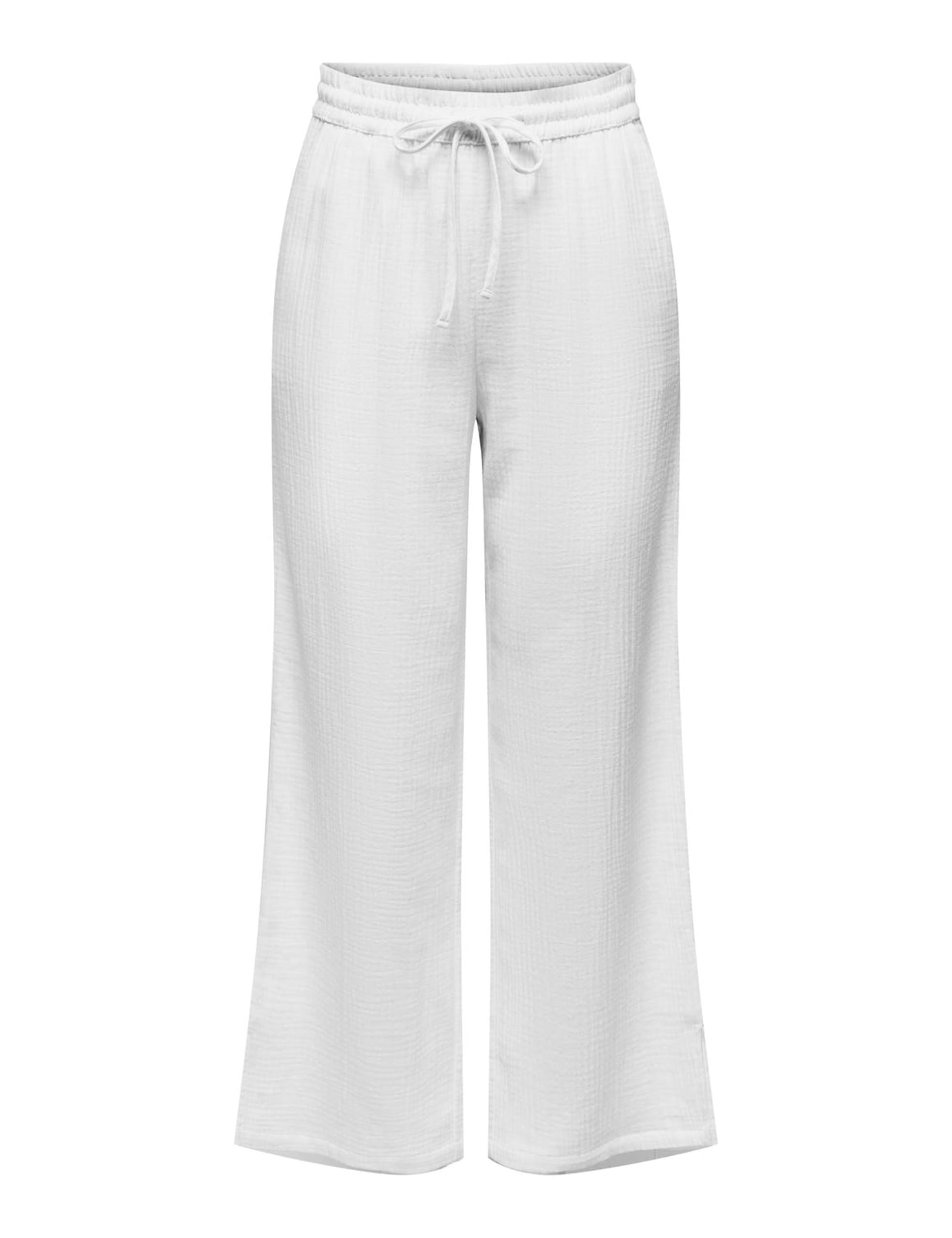 JdY Women's Jdytheis Life Pant WVN Noos Trousers with Wide Leg and high Waistband and Side Pockets, Cloud Dancer, M / 32L