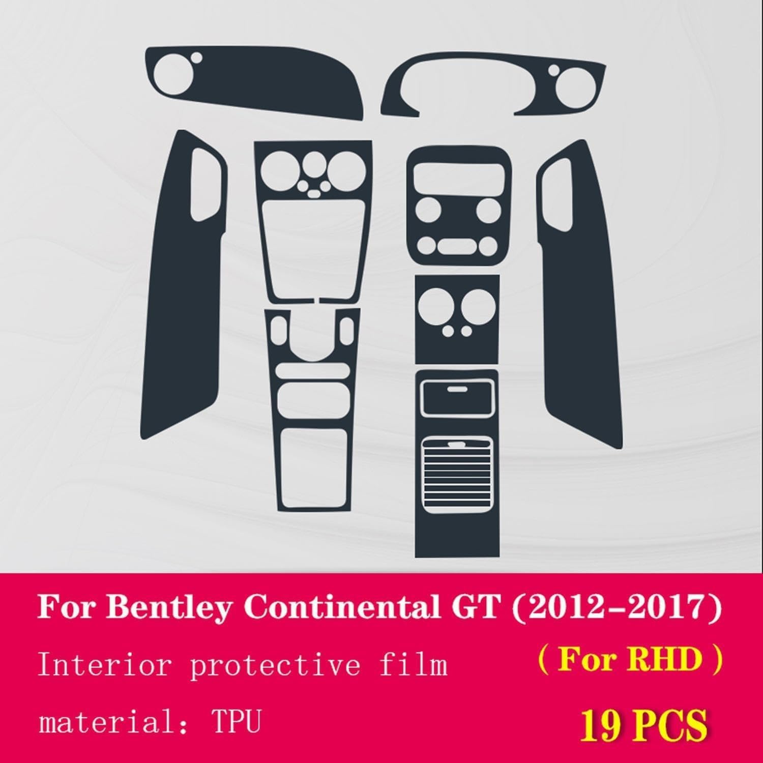 Car Navigation GPS Screen Protector Invisible Transparent Film TPU Interior Film，For Bentley Continental GT 2012-2017